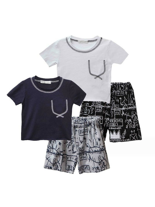 Two In A Castle Kids Set with Shorts Summer 2pcs White