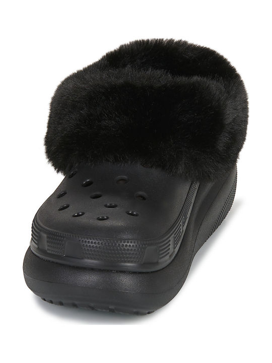 Crocs Furever Crush Women's Clogs with Fur Black