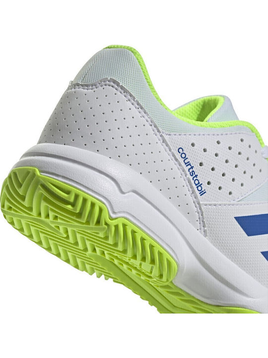 Court Stabil Jr Kids Sports Shoes Tennis with Laces White / Blue / Lemon