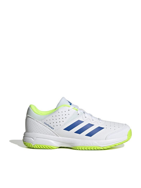Court Stabil Jr Kids Sports Shoes Tennis with Laces White / Blue / Lemon