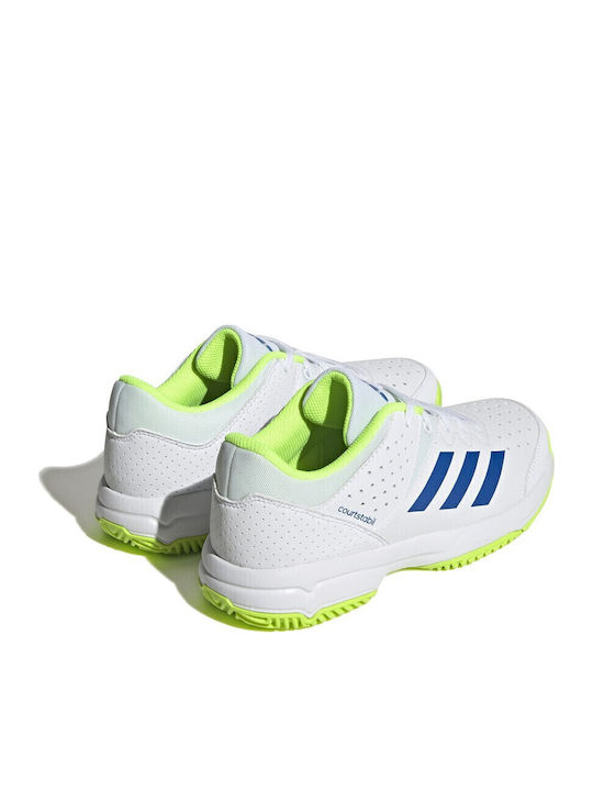 Court Stabil Jr Kids Sports Shoes Tennis with Laces White / Blue / Lemon