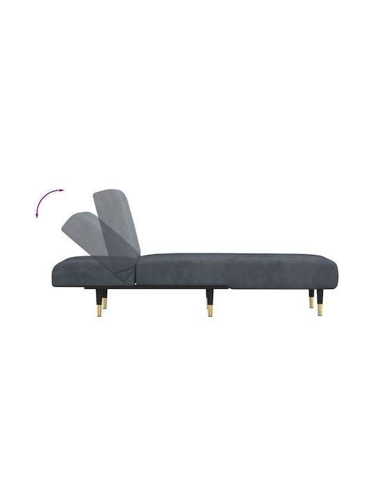 Modern Recliner Samt Gray L155xW55xH33cm