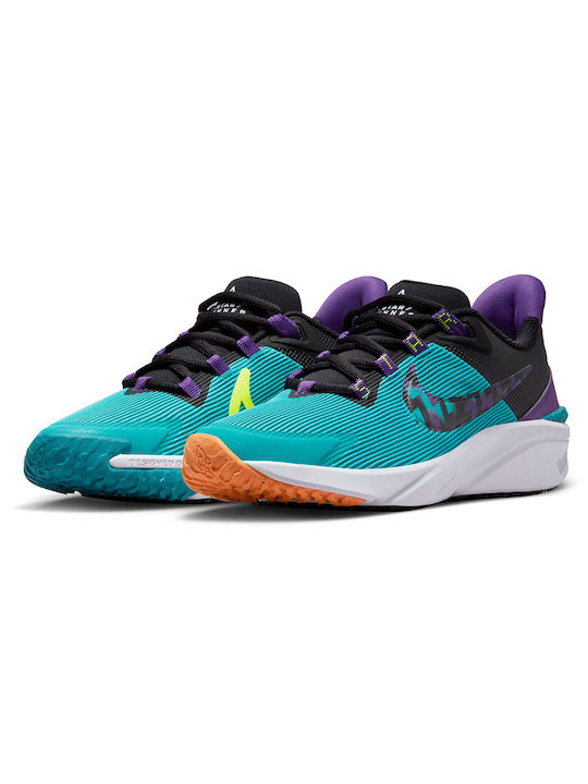 Star Runner 4 NN Детски Спортни Обувки Running с Връзки Teal Nebula / Черен / Volt