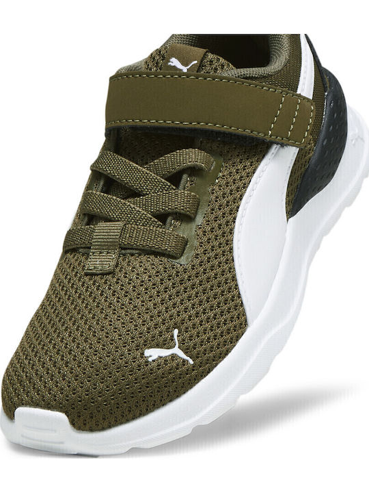 ANZARUN LITE AC PS Kids Sports Shoes Running with Hoop & Loop Closure Khaki