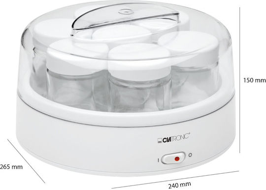 Clatronic JM 3344 Yogurt Maker with Jars 1.1lt White 14W
