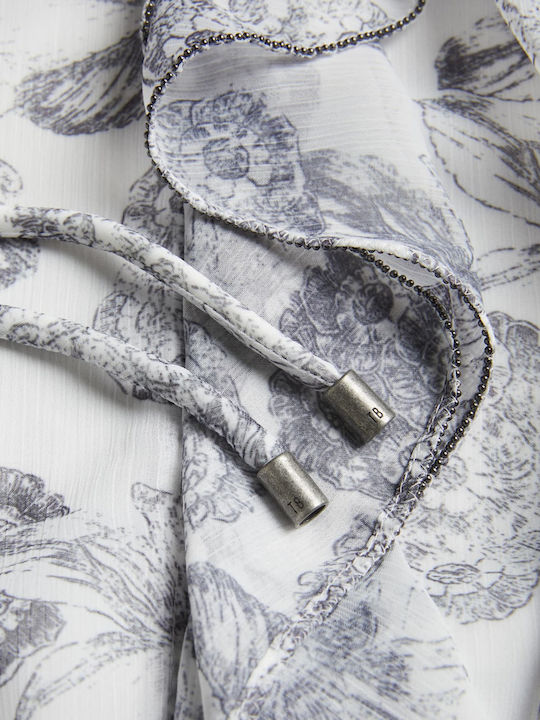 Rochie Mini Cu Volane Albă