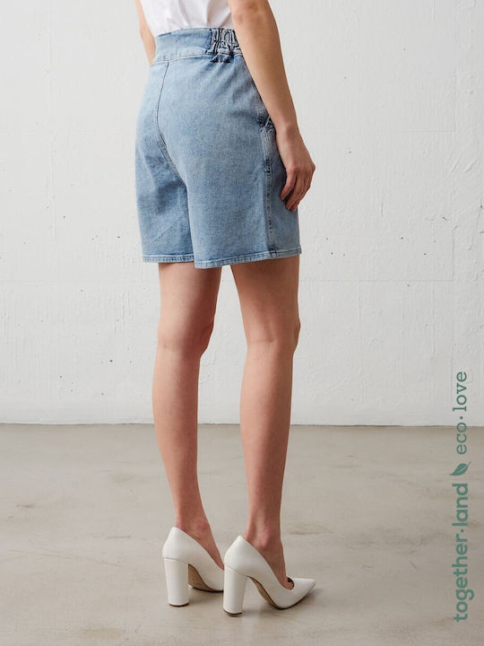 Damen Bermuda Jean Blau