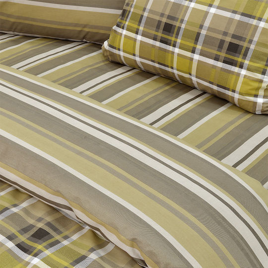 Lino Home Комплект Плик за Завивка Памучен Кинг Сайз с 2 Калъфки 220x240 Revon Мед