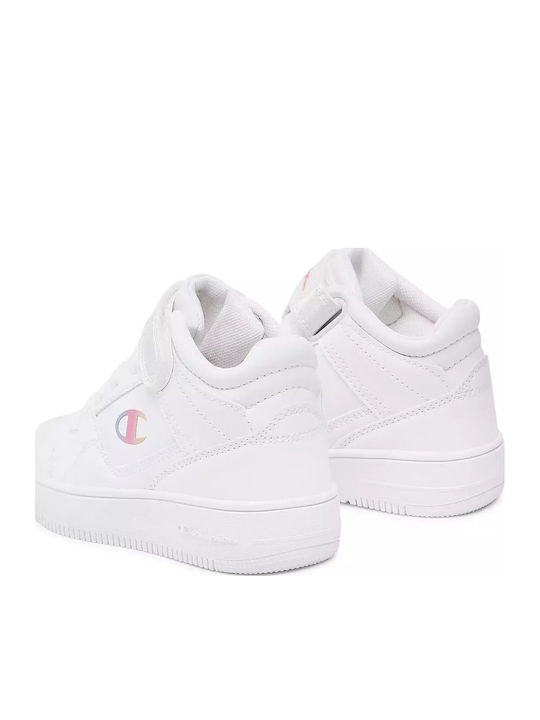 Rebound Vintage ID PS Kids Sports Shoes Basketball with Hoop & Loop Closure White