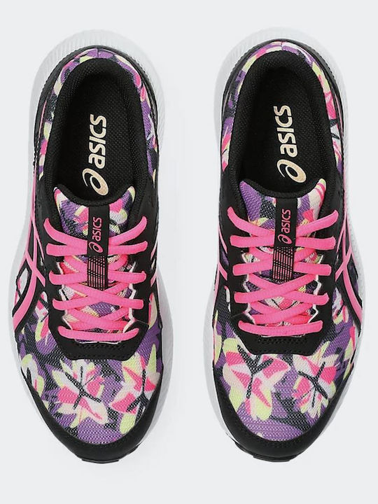 Contend 8 Print Gs Kids Sports Shoes Running with Laces Black / Hot Pink