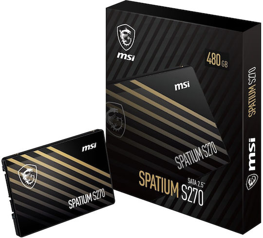MSI Spatium S270 SSD 480GB τύπου 2.5'' με σύνδεση SATA III S78-440E350-P83