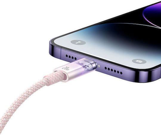 Baseus Explorer Braided USB-C to Lightning Cable 20W Ροζ 1m (CATS010204)