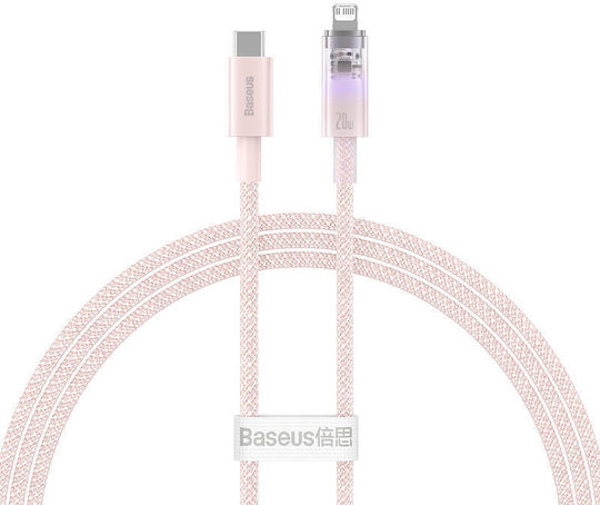 Baseus Explorer Braided USB-C to Lightning Cable 20W Ροζ 1m (CATS010204)