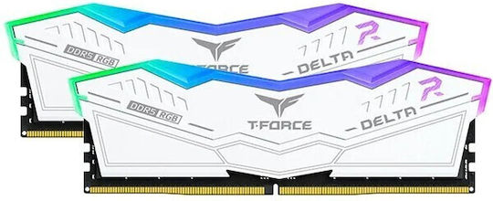 TeamGroup Delta RGB White DDR5 32GB RAM με 2x16GB Modules και Ταχύτητα 6000 για Desktop