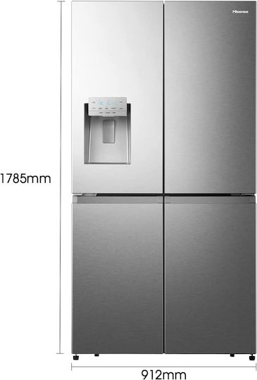 Hisense Ψυγείο Ντουλάπα 584lt Total NoFrost Υ178.5xΠ91.4xΒ72.5εκ. Inox RQ760N4SASE