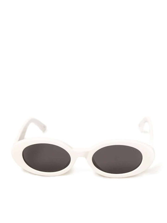 AV Sunglasses Coco Women's Sunglasses with White Plastic Frame and Black Lens