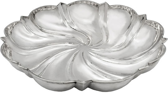 Savvas Design Διακοσμητική Πιατέλα από Ασήμι Ασημί 28x28x4.5εκ.