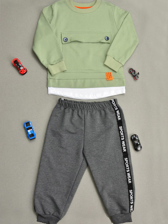 Potre Kids Sweatpants Set Green 2pcs