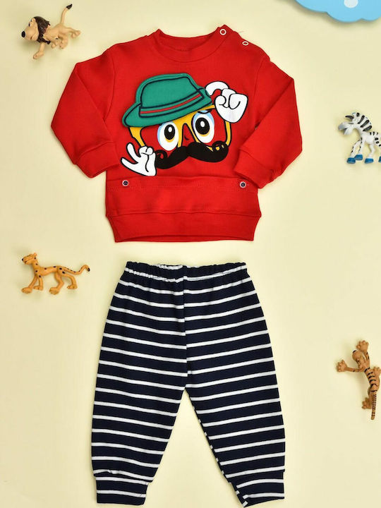 Potre Kids Sweatpants Set Red 2pcs