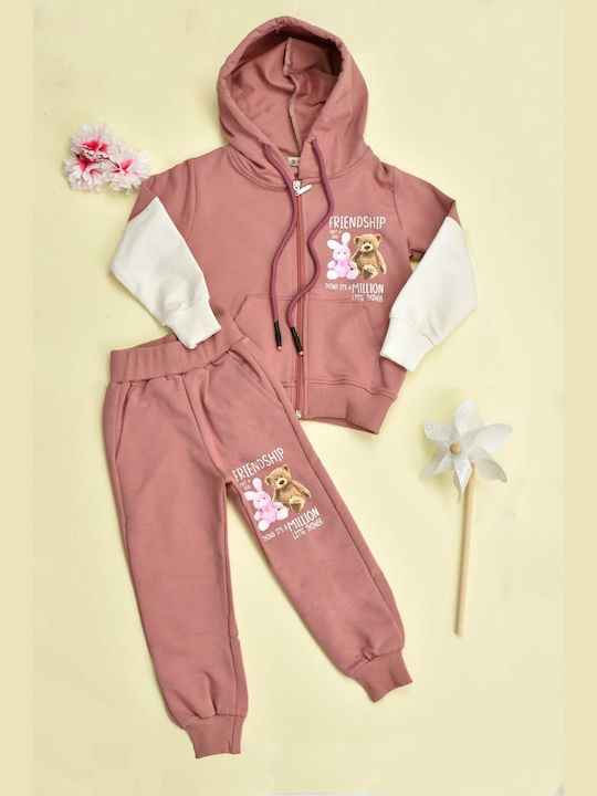 Potre Kids Sweatpants Set Pink 2pcs