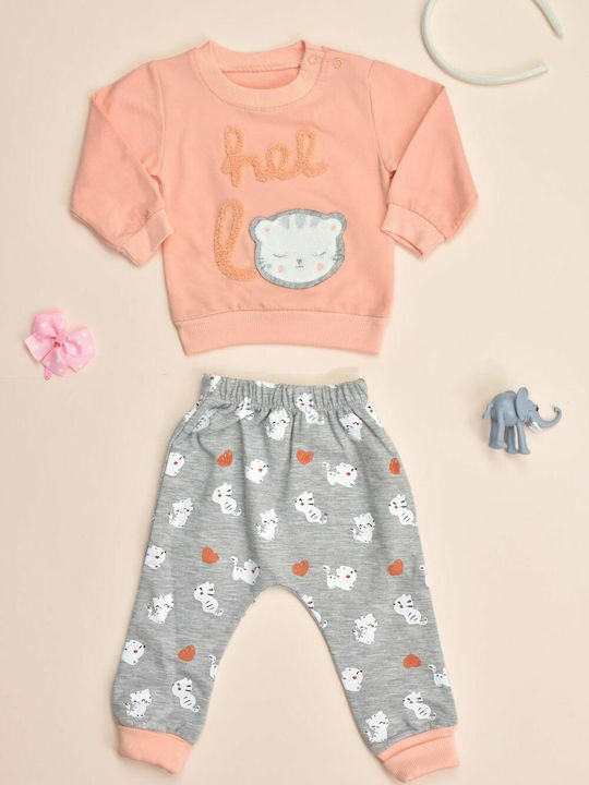 Potre Kids Sweatpants Set Pink 2pcs