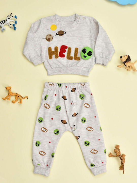 Potre Kids Sweatpants Set Ecru 2pcs