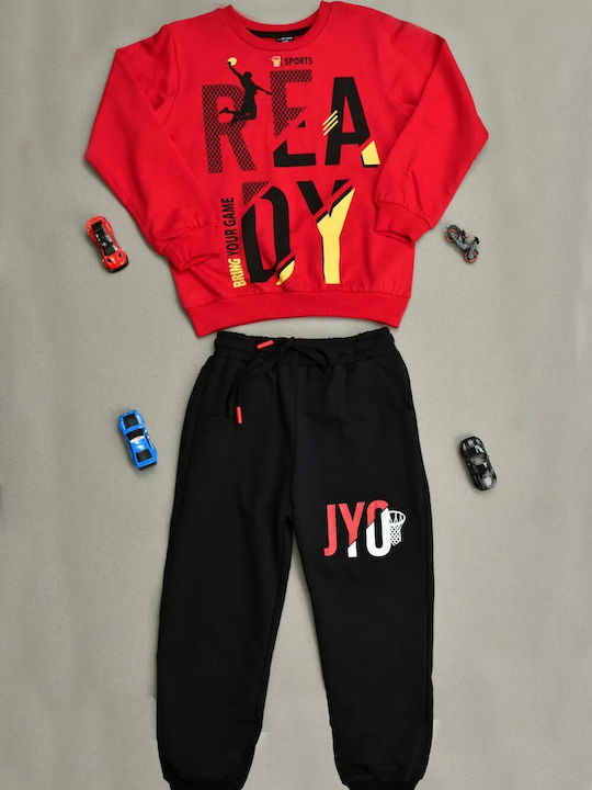 Potre Kids Sweatpants Set Red 2pcs