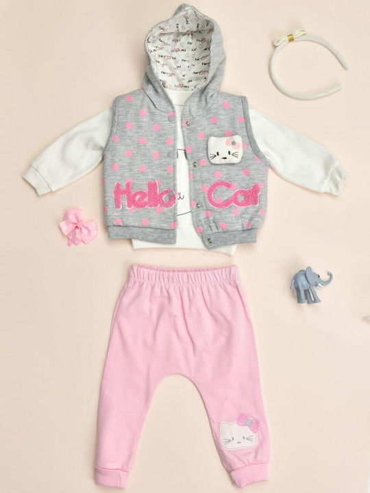 Potre Kids Sweatpants Set Gray 3pcs