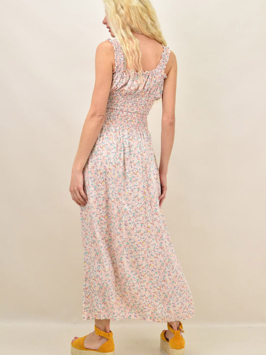 Set mit Hoch tailliert Midi Rock Blumen Rosa