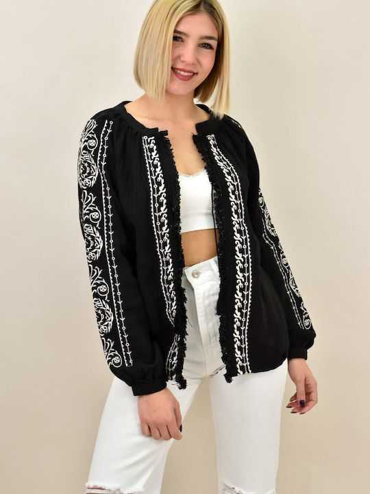 Long Women's Cardigan Black