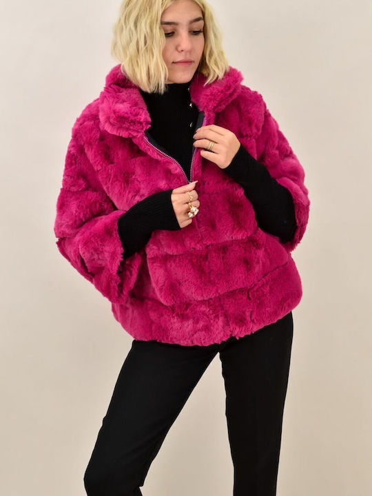 Scurtă Blană de damă Fuchsia