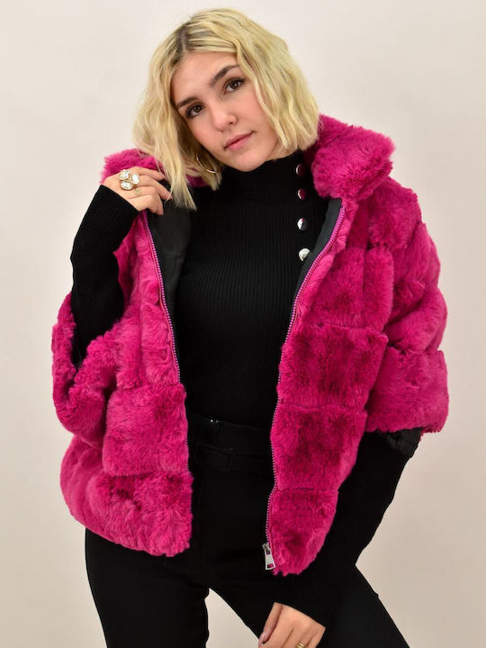 Scurtă Blană de damă Fuchsia
