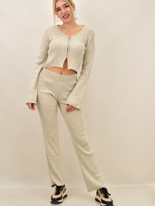 Potre Women's Beige Set with Trousers