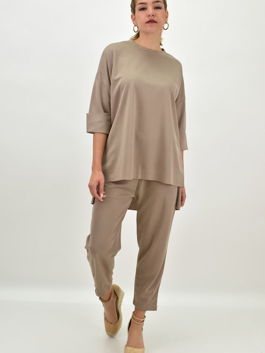 Damen Beige Set mit Hose in Relaxed Passform 1251352010