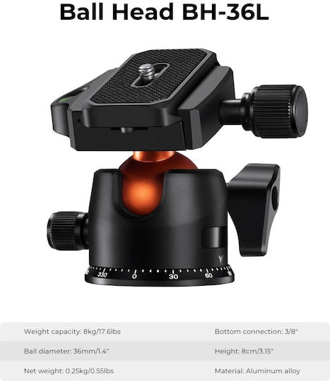 K&F Concept K254C2+BH-36L Κεφαλή - Βίντεο