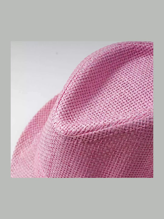Kinderhut Fedora Stroh Rosa