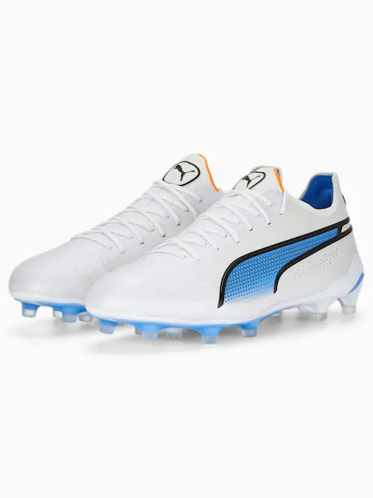 Puma King Ultimate FG/AG Scăzut Pantofi de fotbal cu clești Albi