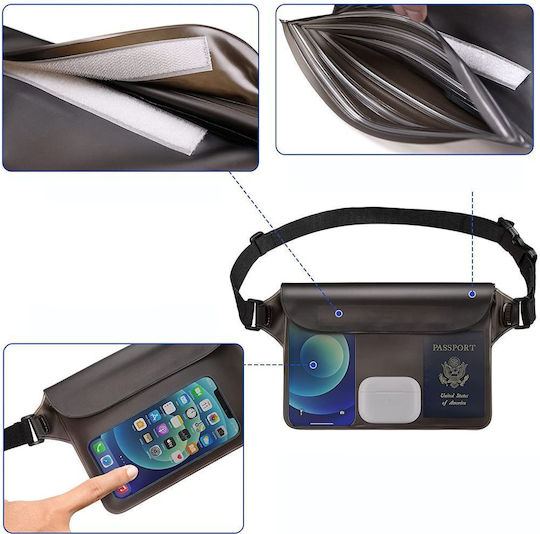 Techsuit Silicone Big Bag Accessories Waterproof Case Black KF2312950