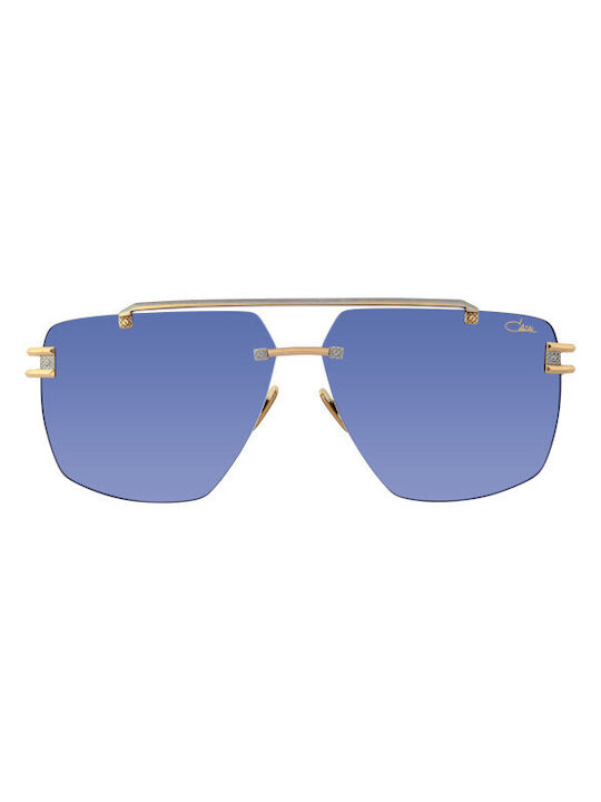 Cazal Men's Sunglasses with Gold Metal Frame and Blue Lens 9107 003