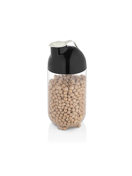 Vase General Use with Lid Plastic Black 9.2x9.2x21.5cm