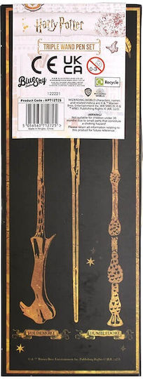 Blue Sky Harry Potter Triple Wand Pack - Colourful Crest Pens Rollerball 3 Pieces