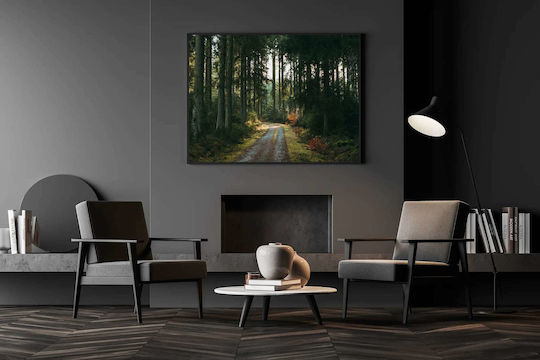 A Dirt Road in the Middle of a Forest Painting on Canvas 30x20cm