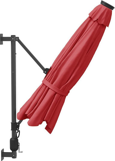 Umbrelă De Perete Rotundă Din Aluminiu Roșie Φ2.9m