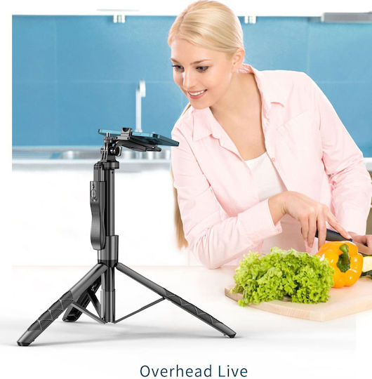 Techsuit L16 Selfie Stick με Bluetooth / Τηλεχειριστήριο Μαύρο