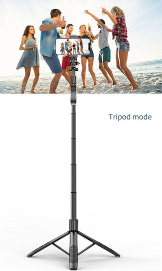 Techsuit L16 Selfie Stick με Bluetooth / Τηλεχειριστήριο Μαύρο