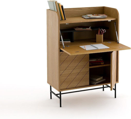 Secretary Desk Cameron Wooden Beige 84x40x117cm