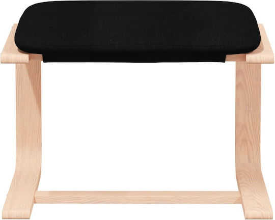 Stoff Fußhocker Schwarz 51x41x40cm