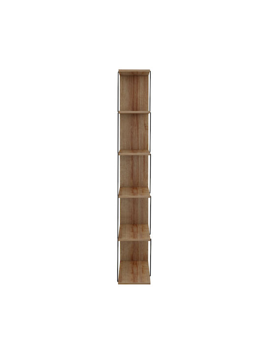 Bookcase Tars Natural Oak 65x24x146cm