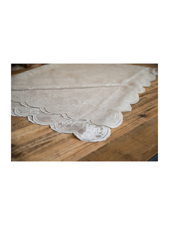 Mc Decor Καρέ Τραπεζομάντηλο με Δαντέλα 4826 Light Grey 40x40εκ.