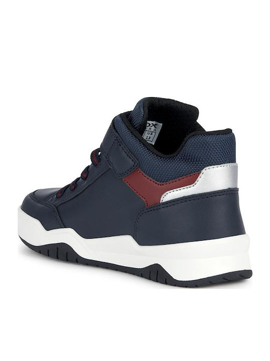 J Perth Παιδικά Sneakers High Ανατομικά με Σκρατς Navy Μπλε